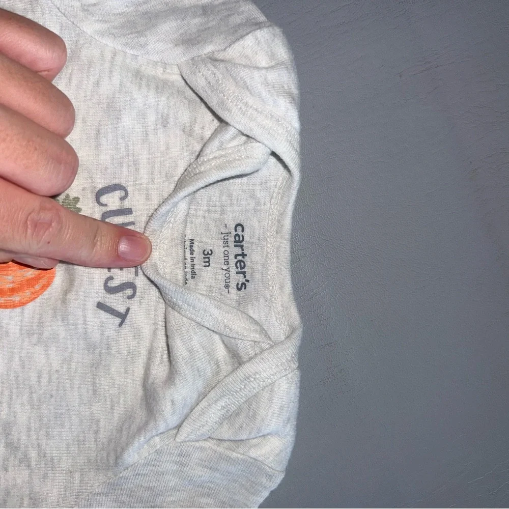 Carter's Gray and Orange‎ Pumpkin Print Footie